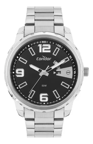 Relógio Co2115ncb/4p Speed Analógico 50m Men Aço Inox Condor Prata Preto