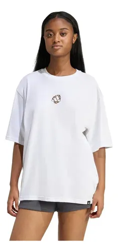 Camiseta Oversized Estampa Animal adidas Branco M