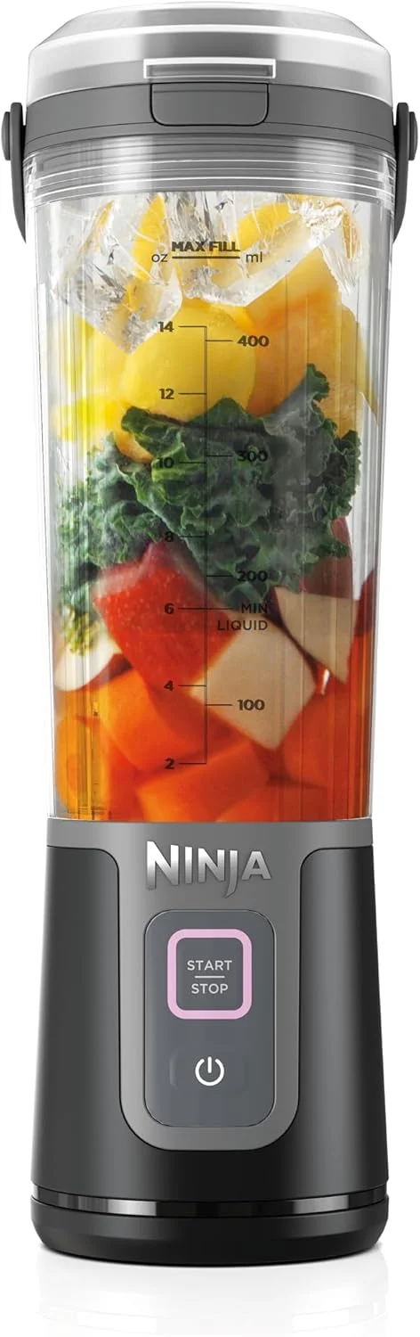 Ninja Blast, Liquidificador Portátil, Base Recarregável, Tampa À Prova de Vazamentos, Função de Auto-Limpar, Copo de 470 ml, Bivolt