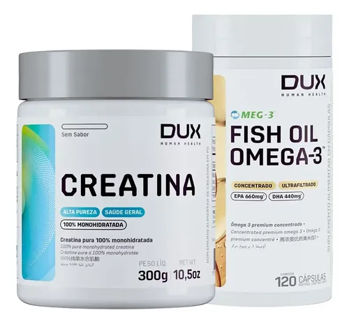 Combo Creatina Dux Nutrition 300g + Fish Oil 120 Caps Omega3