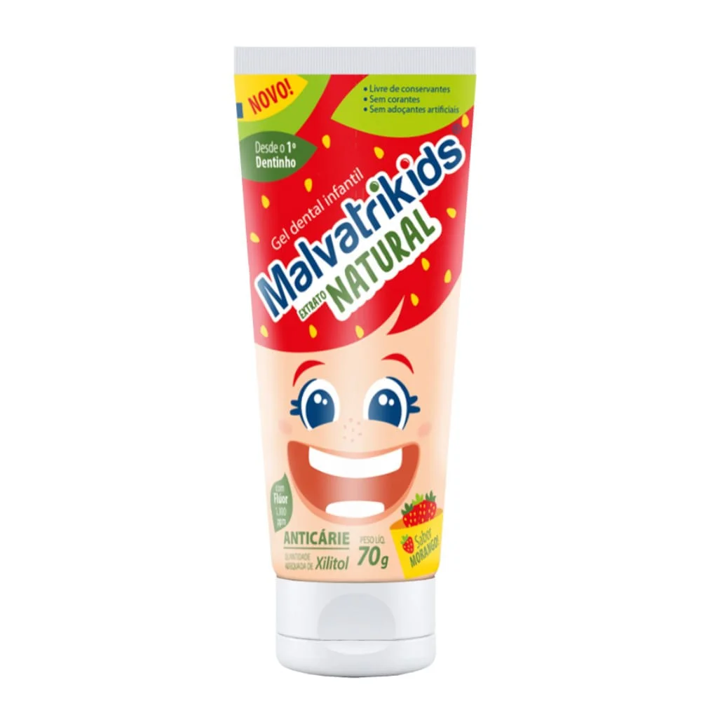Gel Dental Infantil Malvatrikids Extrato Natural 70g