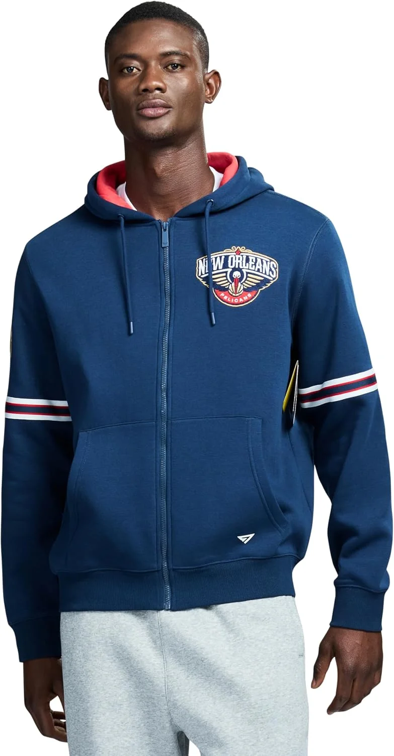 Suéter com capuz X Nba Officially Licensed Men's Full-zip Up Long Sleeve Hooded Fleece Sweatshirt GAME 7Masculino