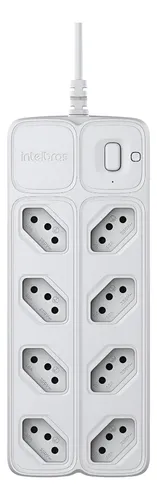 Protetor Eletrônico Intelbras Com 8 Tomadas Epe 2008 Branco 127/220v