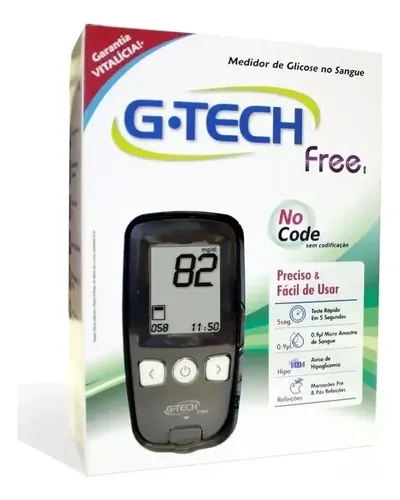 Kit Medidor De Glicemia G-tech Free Preto