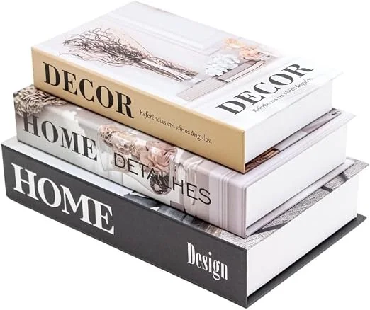 Kit 3 Livros Caixa Fake Porta Objetos Caixa Organizadora Decorativa (Modelo 5)