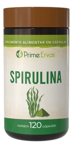 Spirulina 500mg 120 Cápsulas Prime Ervas Sem Sabor