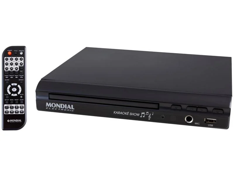 DVD Player Karaokê Mondial D-20 com USB e Função Ripping Bivolt