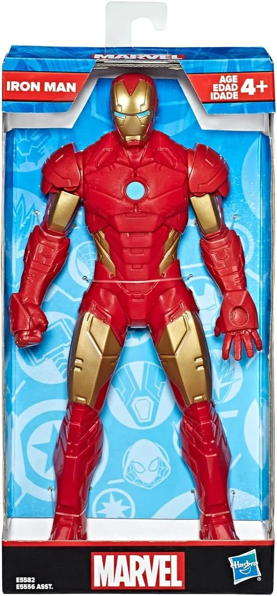 Marvel, Action Figure, Homem de Ferro, Mighty Hero Series - Brinquedo de Herói com 24 cm, Articulado - A partir de 4 Anos