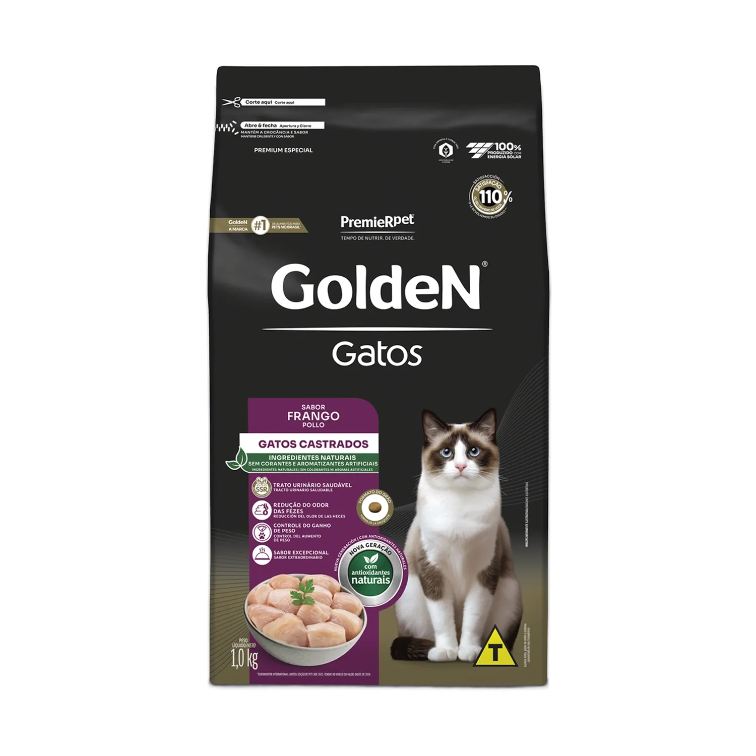 Ração Golden Gatos Adultos Castrados Frango