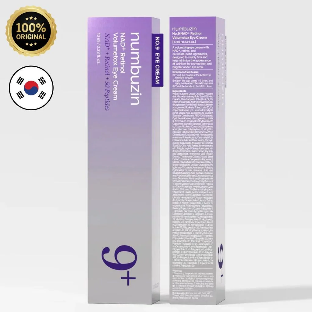 Numbuzin No.9 NAD+ Retinol Volumetox Eye Cream Creme Coreano Para Olhos Original