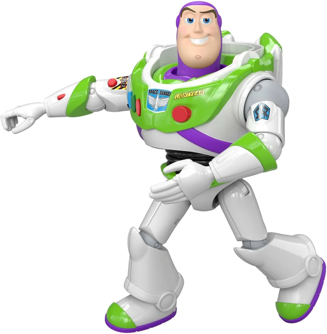 Boneco Buzz Lightyear Toy Story Disney Pixar Mattel. Com aprox. 18 cm e articulações móveis. Reviva cenas dos filmes. Para crianças a partir de 3 anos.