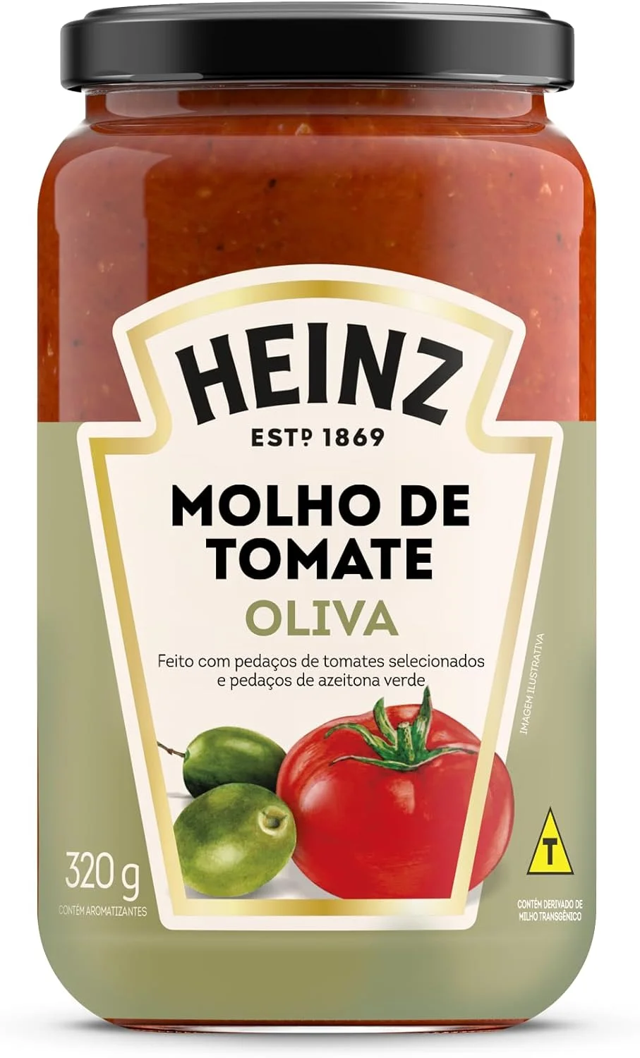 Heinz Molho de Tomate Rústico Oliva em vidro, 320G