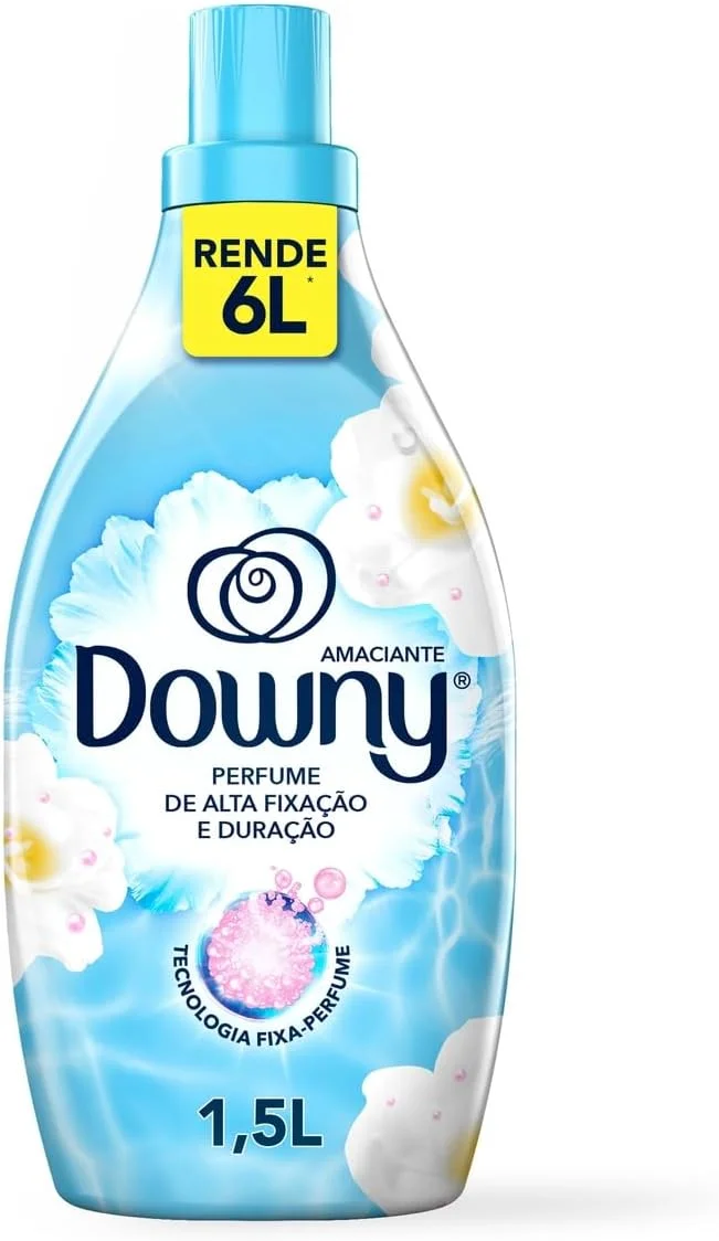 Downy Amaciante Concentrado Brisa Suave 1.5L, Rende 6L, Perfume Suave com Notas de Jazmin e Algodão