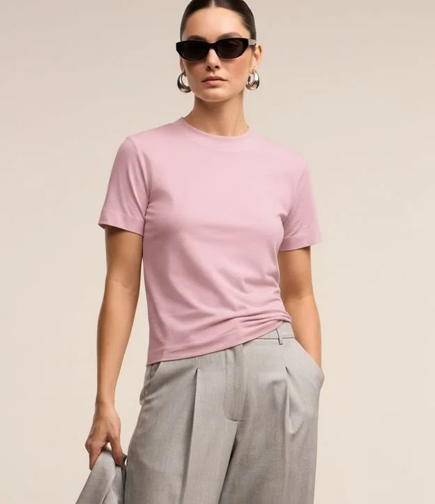 Blusa Básica Justinha em Ribana de Algodão