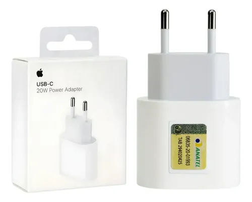 Carregador Fonte iPhone Original 20w Apple Tipo C Turbo Branco