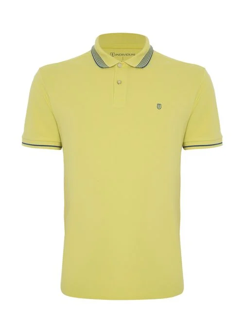 Polo Slim Fit Piquet Frisos Gola Masculina Individual