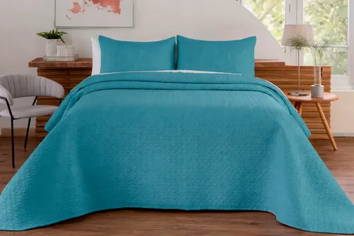 Colcha Cobre Leito Matelado Liso Casal 3 Peças