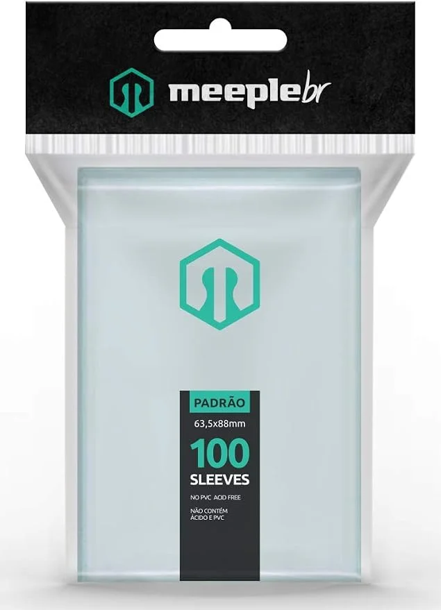 MeepleBR Sleeves - PADRÃO (63,5x88mm), 100 Unidades, TCG, Plástico para Proteção de Cartas
