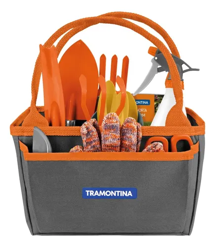 Kit Presente De Ferramenta Para Jardim Com Bolsa De Lona 13 Peças Tramontina Cinza-escuro
