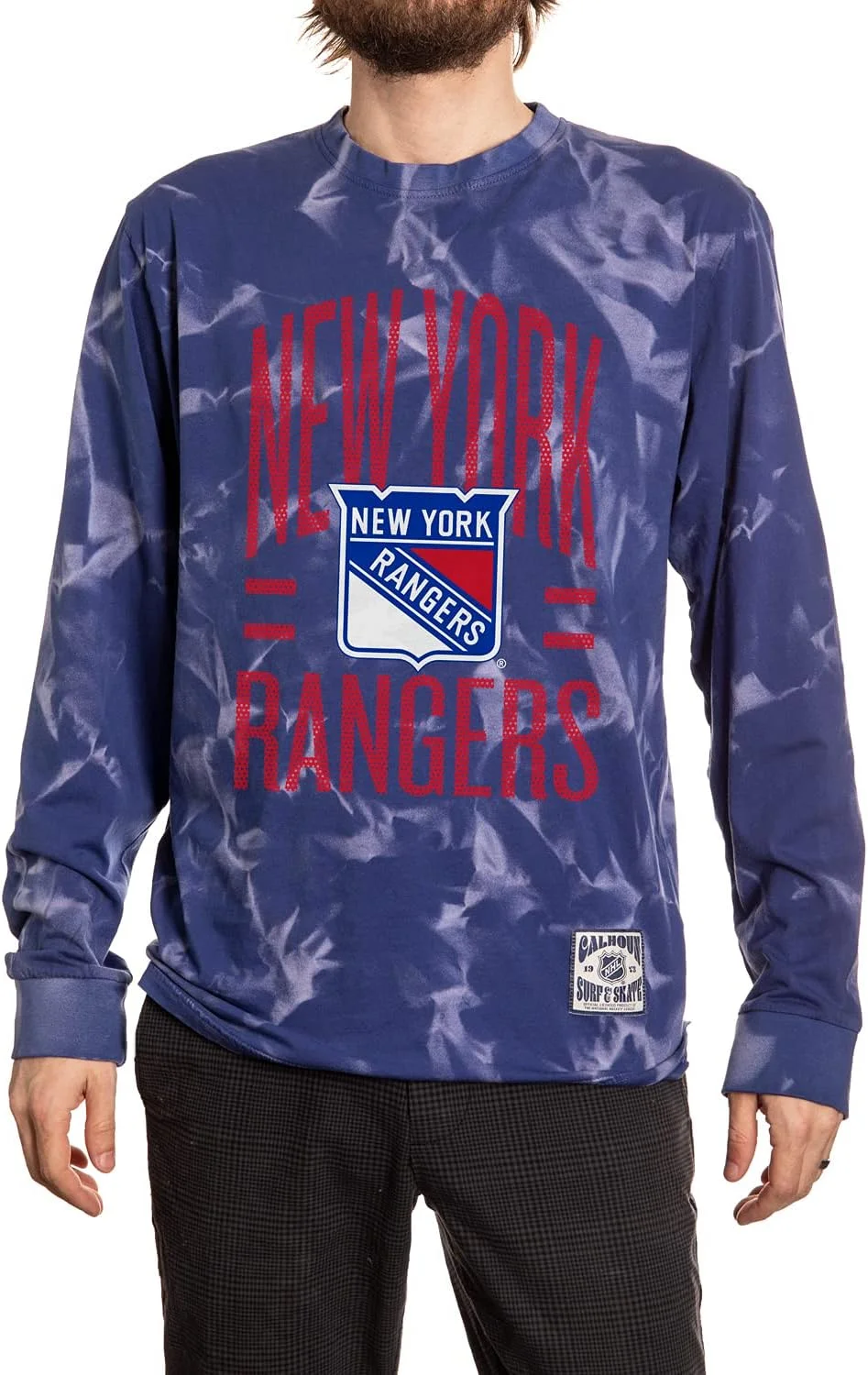 Calhoun NHL Surf & Skate Camisa masculina de algodão de manga comprida Crystal Tie Dye – The Sunset Collection