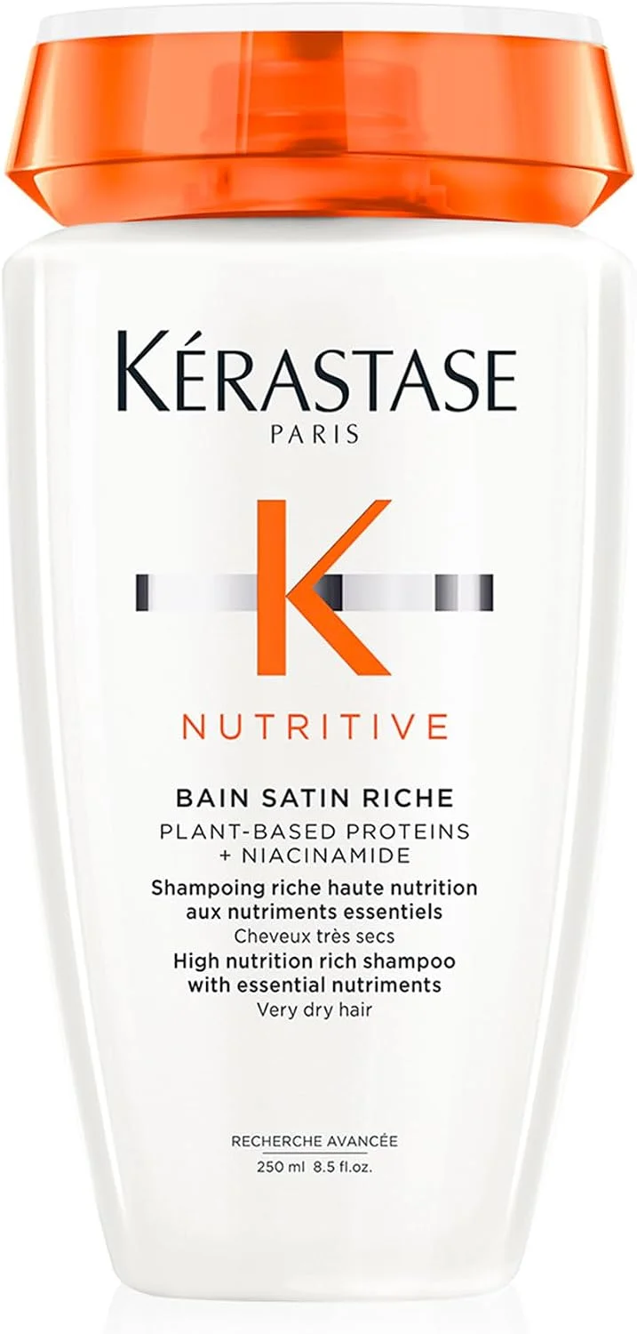 Kérastase Nutritive Bain Satin Riche Shampoo Nutritivo para Cabelos Finos e Médios, Secos e Ressecados, Nutrição Profunda com Ativos Anti-ressecamento 250ml