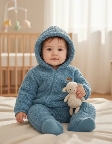 Macacão Bebê Teddy Carneiro Inverno Frio Pelucia Bichinho Azul M