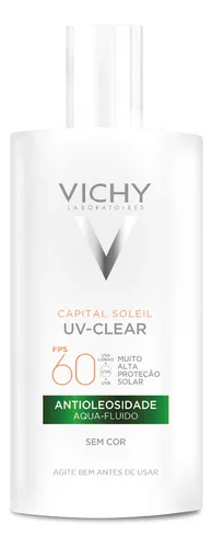 Protetor Solar Facial Sem Cor Antioleosidade Toque Seco Fps 60 Reduz Acne E Poros Acabamento Invisível Com Niacinamida Ácido Salicílico Capital Soleil Uv-clear Vichy 40g