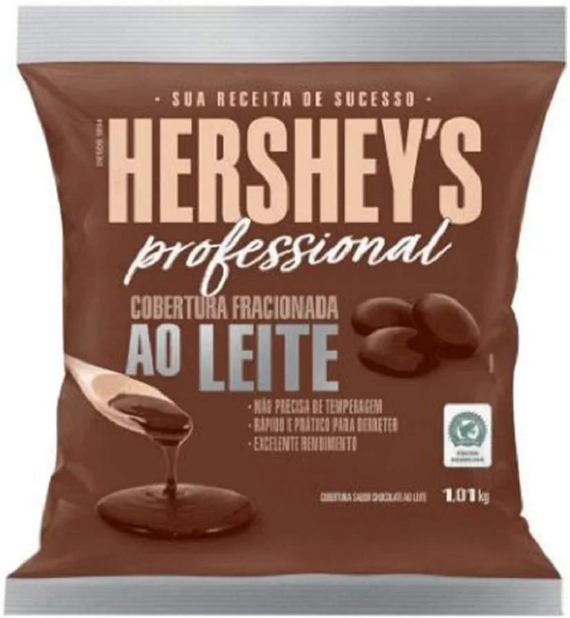 Hershey's Cobertura Fracionada Professional Chocolate ao Leite Formato Moeda sem Necessidade de Temperagem 1,01 Kg