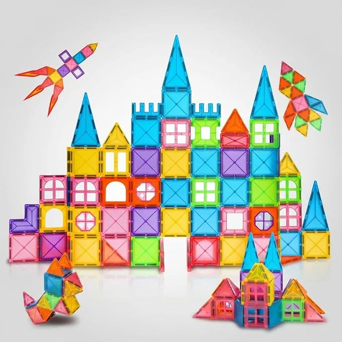 120 Peças de Blocos De Montar Magnéticos Construção, Brinquedo Educativo Adequado para Crianças de 3 Anos