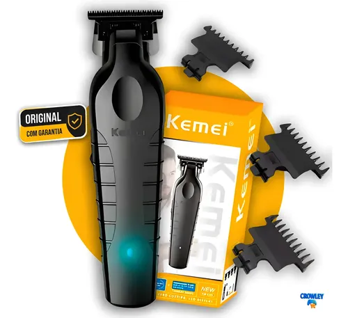 Máquina De Acabamento Corta Cabelo Profissional Kemei 2299 P Preto 127/220v