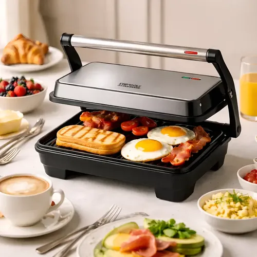 Grill E Sanduicheira Inox Antiaderente Torradeira 127v/220v Preto 127v
