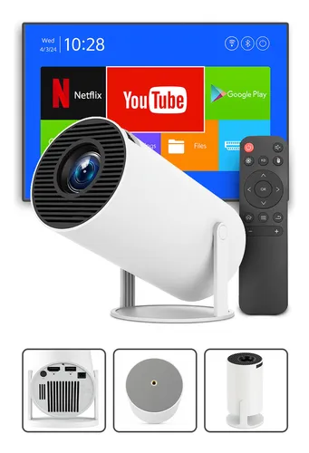 Mini Projetor Davely HY300 4K Android com Wi-Fi e Bluetooth