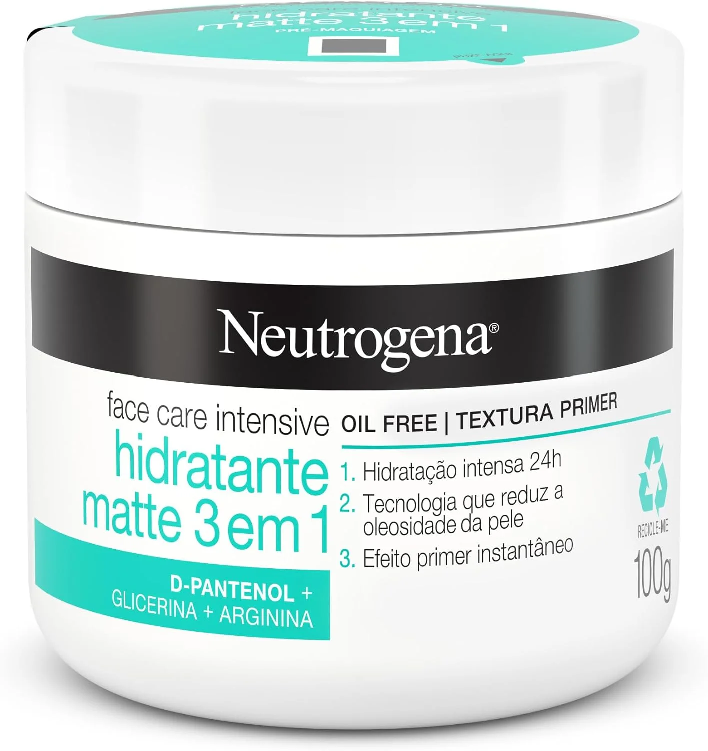 Neutrogena Hidratante Facial Matte 3 em 1 Face Care Intensive, 100g