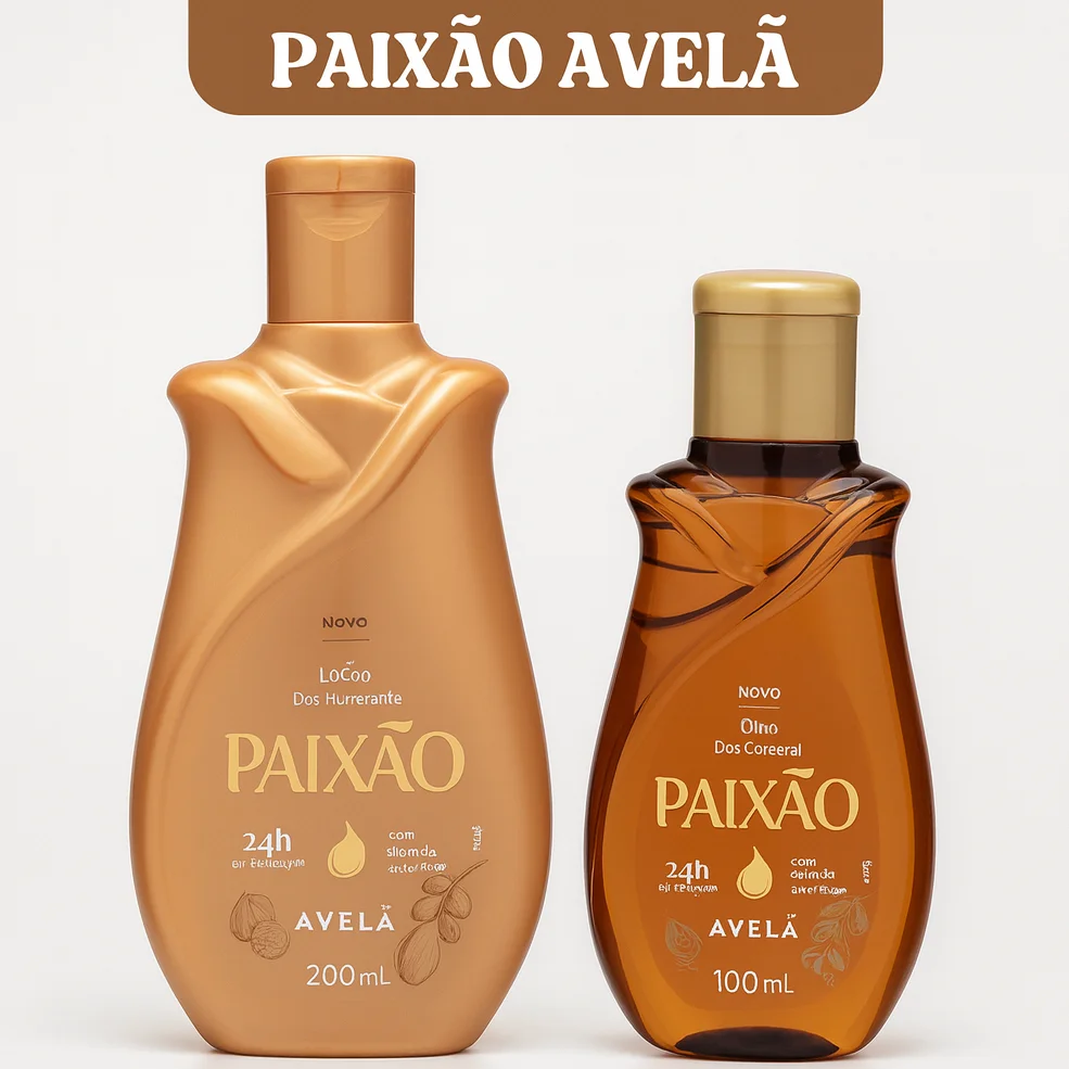 Hidratante e Óleo Corporal LINHA PAIXÃO - AVELÃ