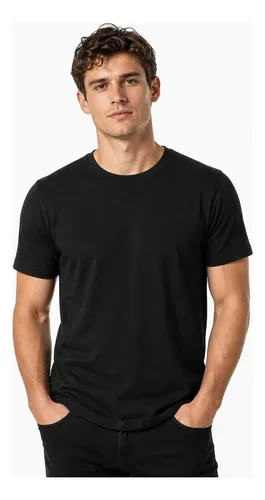 Camiseta Básica Ogochi Masculina Slim Original Algodão Og Preto Liso G