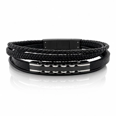 Bracelete com Quatro Fios e Placa Trabalhada