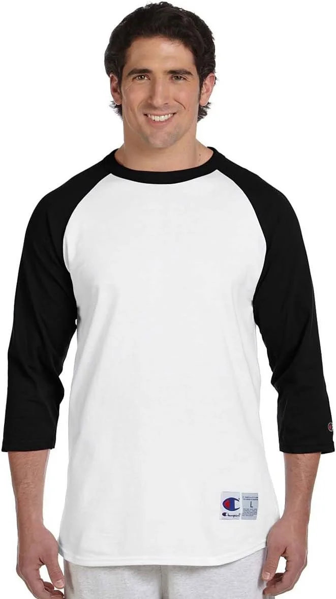 Champion Camiseta masculina de beisebol raglan