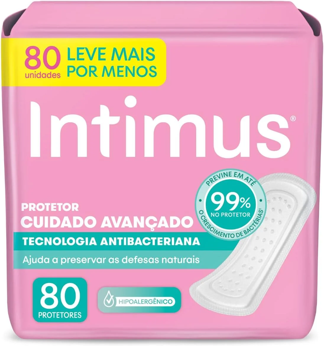 Protetor Díário Intimus® Tecnologia Antibacteriana - 80 un