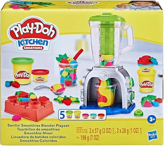 Play-Doh, Massinha de Modelar Infantil, Smoothies Coloridos - Conjunto de Brinquedo com Liquidificador de Brinquedo, Acessórios e 5 Potes - A partir de 3 Anos