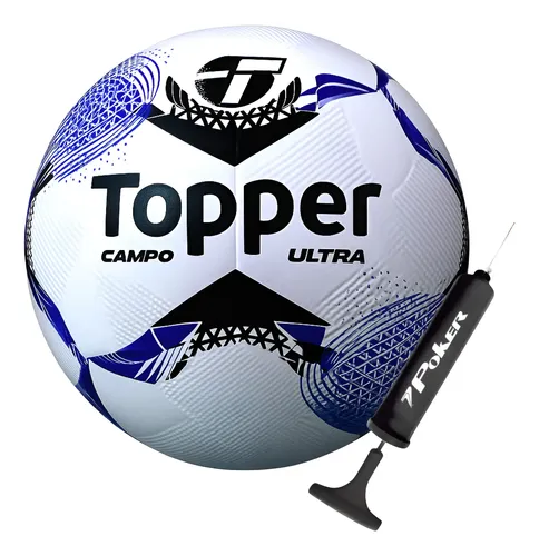 Bola De Futebol De Campo Topper Ultra Dupla Colagem + Bomba