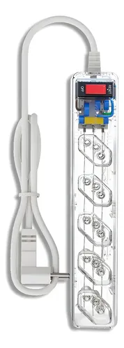 Filtro De Linha Clamper Iclamper Energia 5 Tomadas, Com Dps E Proteção Contra Raios E Surtos Elétricos Transparente 127/220v