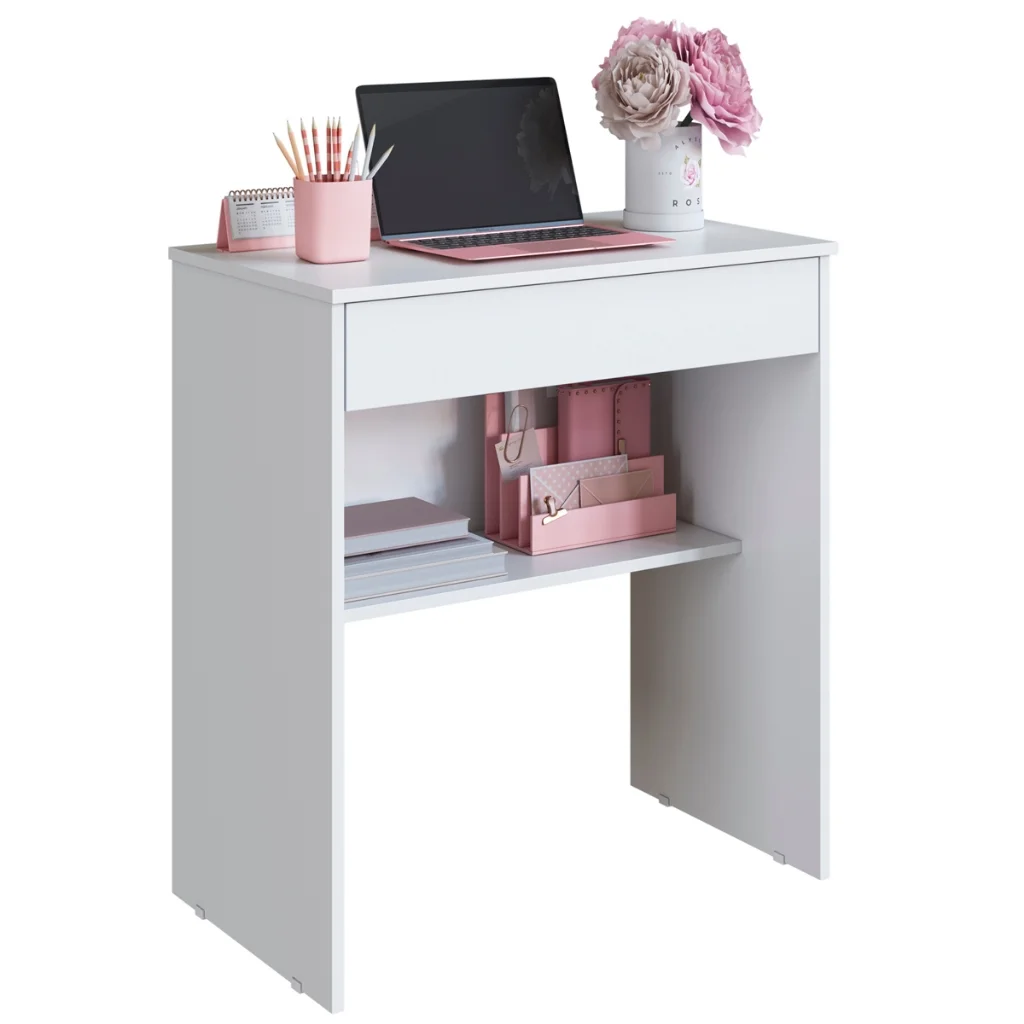 Escrivaninha Com Gaveta Computador Prateleira Quarto Home Office