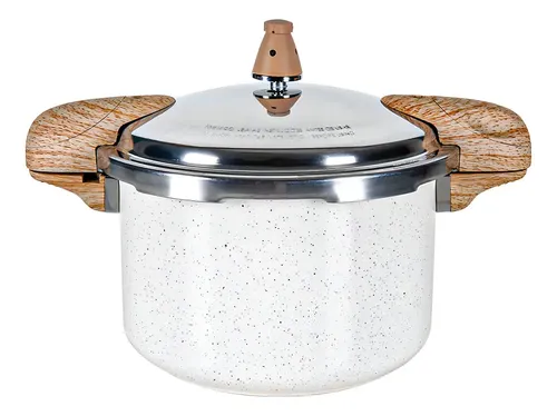 Panela De Pressão Brinox Vanilla 5,4l Indução Ceramic Life C Creme