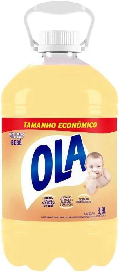 Ola Bebê Sabão Líquido para Roupas Finas e Delicadas, 3,8L