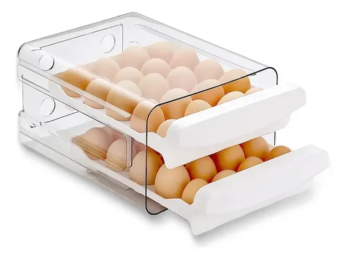 Organizador Porta Ovos 40un Com Tampa Geladeira Cozinha Branco
