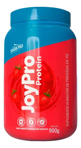 Whey Joypro Shark Pro 900g Proteína Com Colágeno E Vitaminas Iogurte De Morango C/ Framboesa