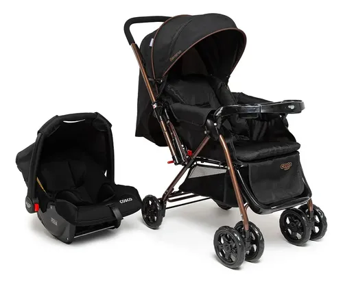 Travel System Cosco Kids, Reverse Duo, 0 a 15kg, Preto Bronze
