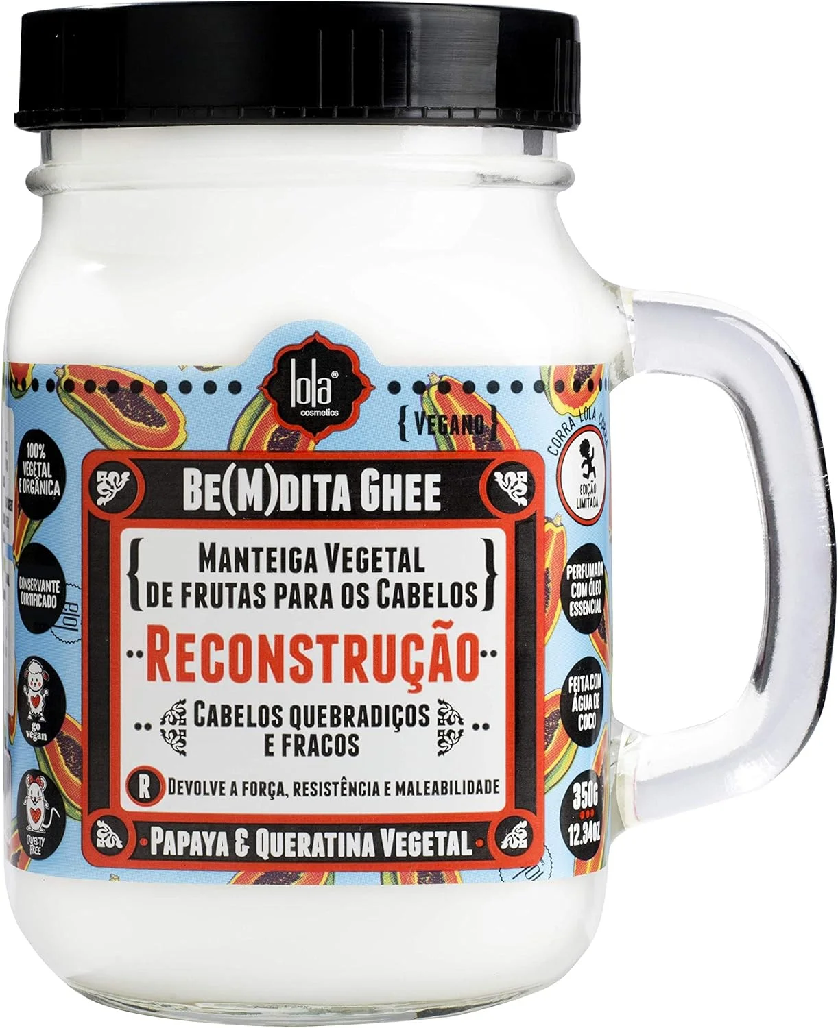 Bemdita Ghee Máscara Reconstrução Mamão 350g, Lola Cosmetics
