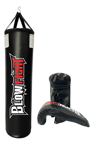 Saco De Box 90 Cm Profissional + Luva Bate Saco Preto