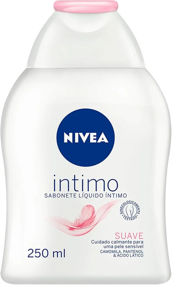 NIVEA Sabonete Líquido Íntimo Suave 250ml, Limpeza Delicada, Mantém pH Natural, Extrato de Camomila, Cuidado Calmante, Uso Diário